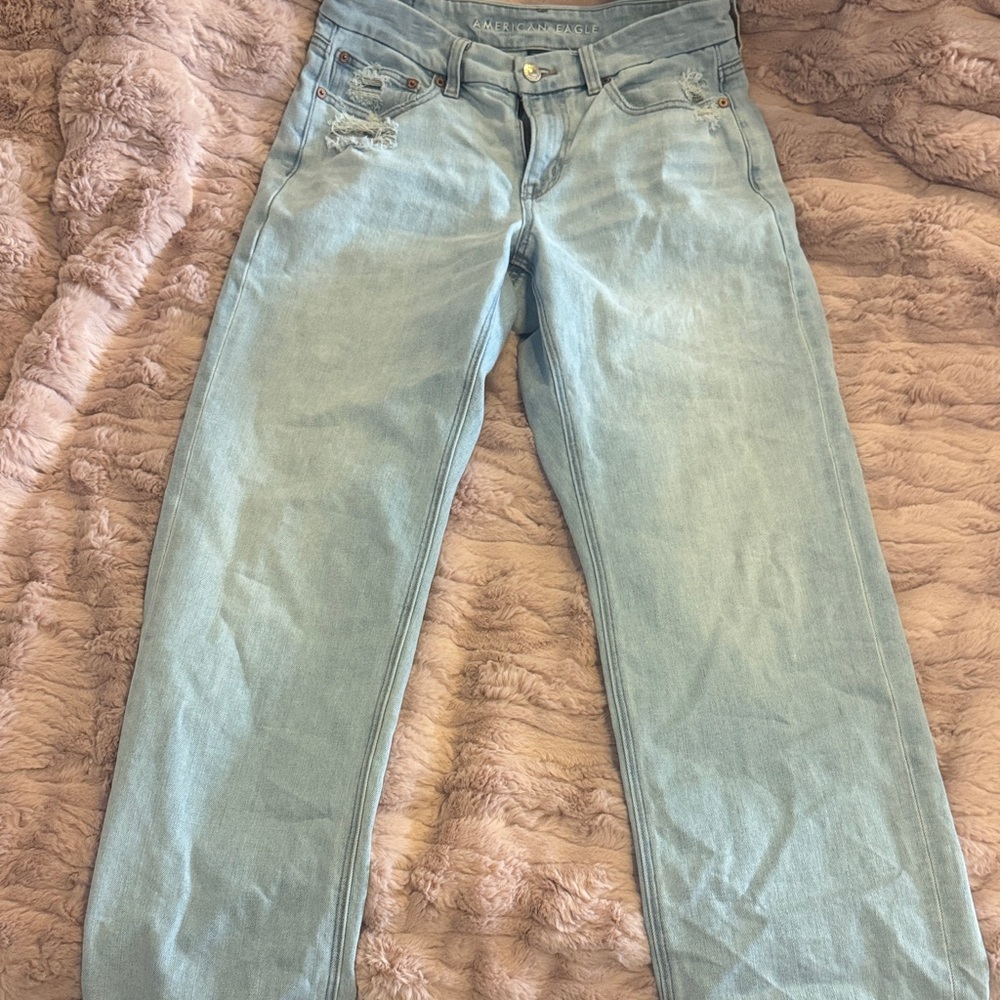 American Eagle Outfitters Light Blue Straight Leg Jeans